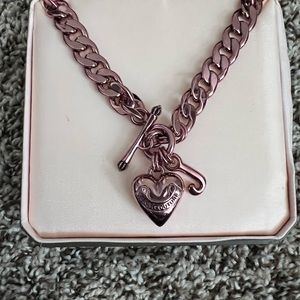 Juicy Couture Pink Classic Heart Toggle necklace